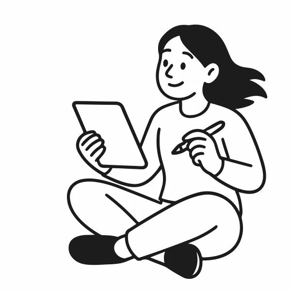 Graphic designer with tablet and stylus